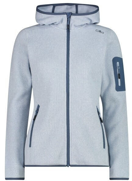 CMP Jacket Fix Hood Damen Fleecejacke Knit-Tech SKY BLUE-BIANCO