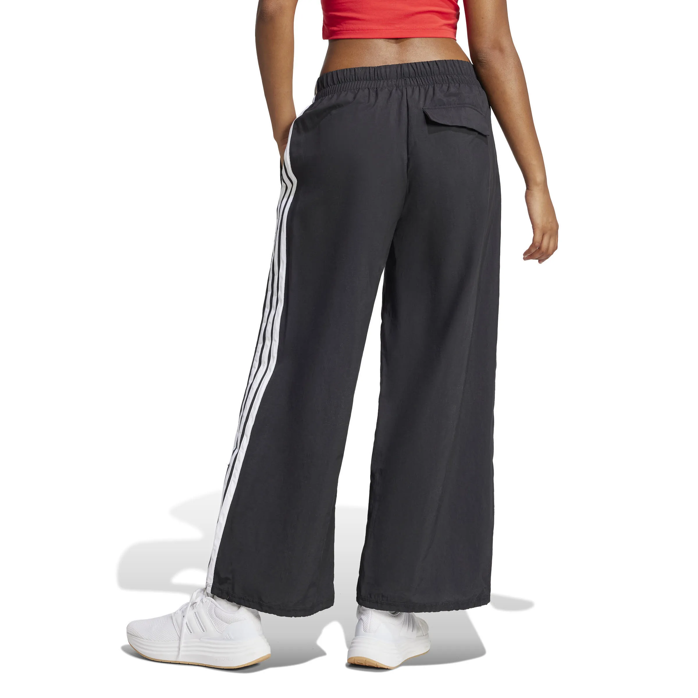 adidas Essentials 3-Streifen Lifestyle Woven Parachute Hose Damen Freizeithose schwarz