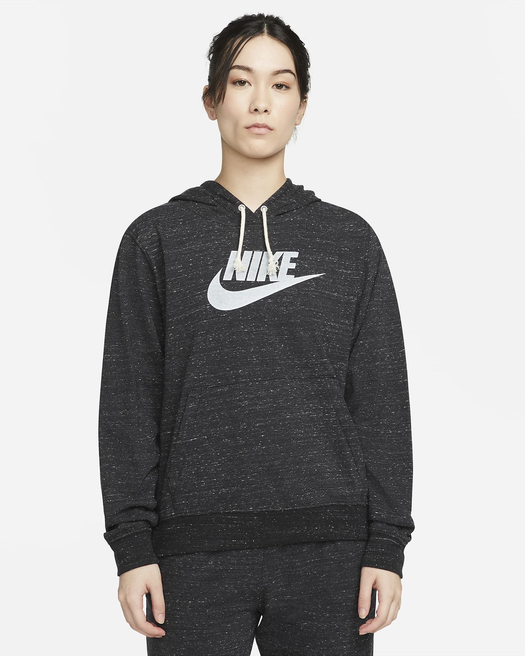 Nike Sportswear Gym Vintage Damen Kapuzenpullover Hoodie schwarz