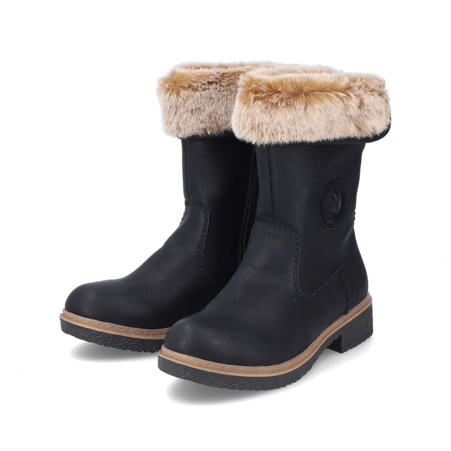 Rieker HWK Damen Stiefel Damen Hochschaftstiefel Winterstiefel schwarz