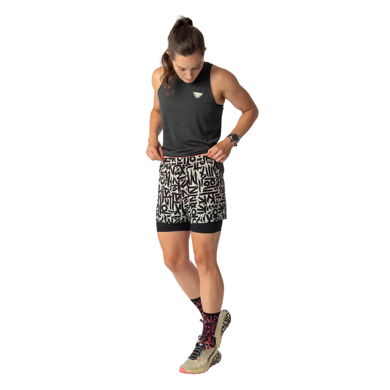 Dynafit TRAIL 2IN1 SHORT W Damen Laufshorts Runningshorts overcast