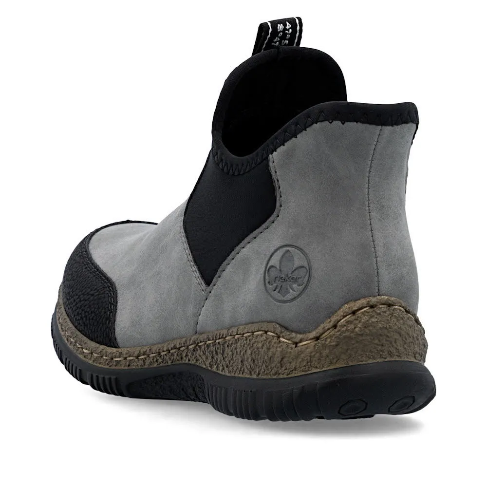 Rieker HWK Damen Stiefel Kurzstiefel grau/schwarz