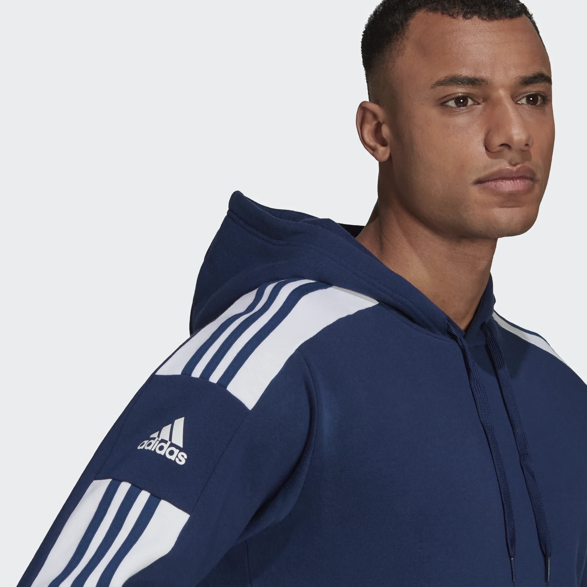 adidas SQ21 SW HOOD Herren Hoodie Kapuze Langarm Sport Freizeit 3-Streifen blau