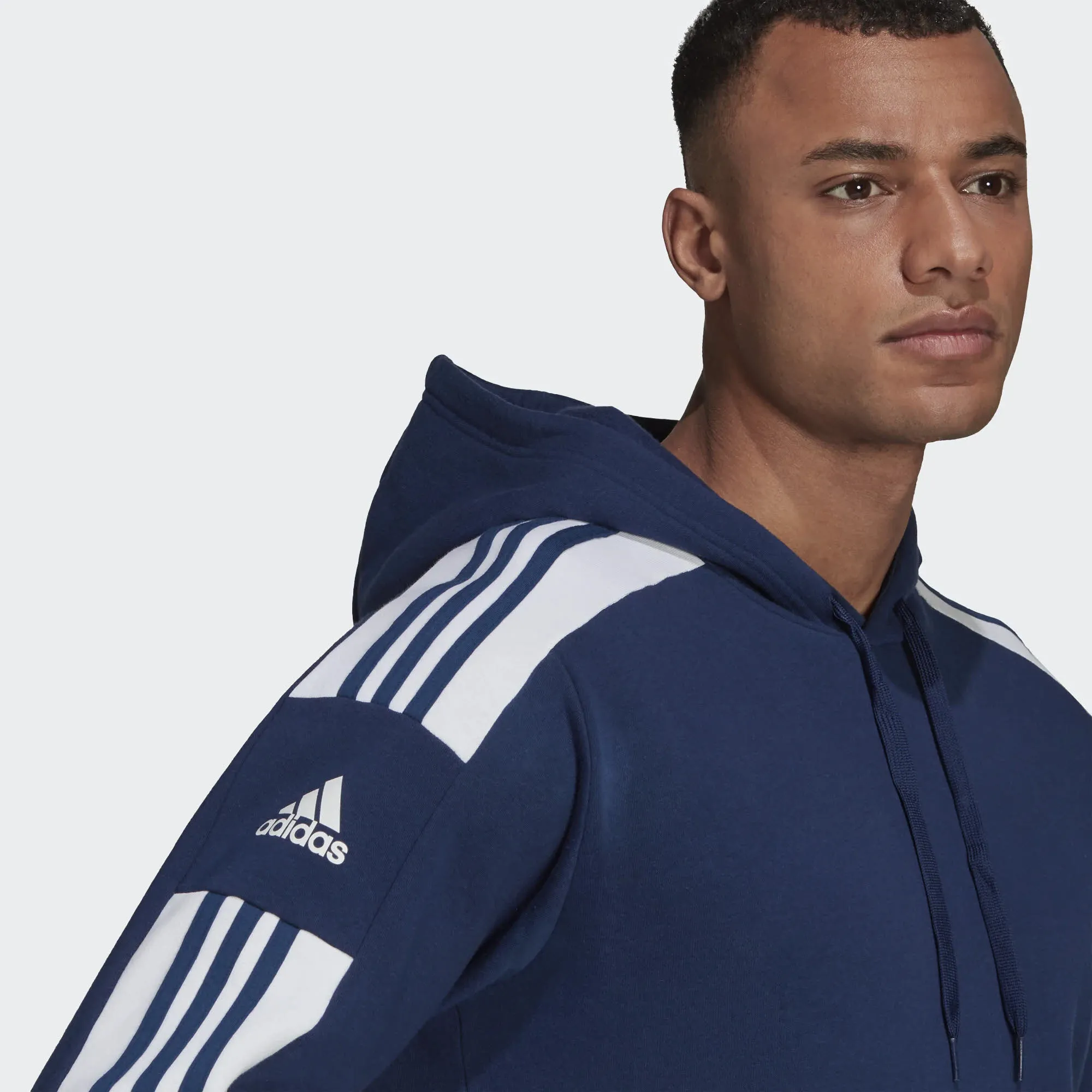 adidas SQ21 SW HOOD Herren Hoodie Kapuze Langarm Sport Freizeit 3-Streifen blau