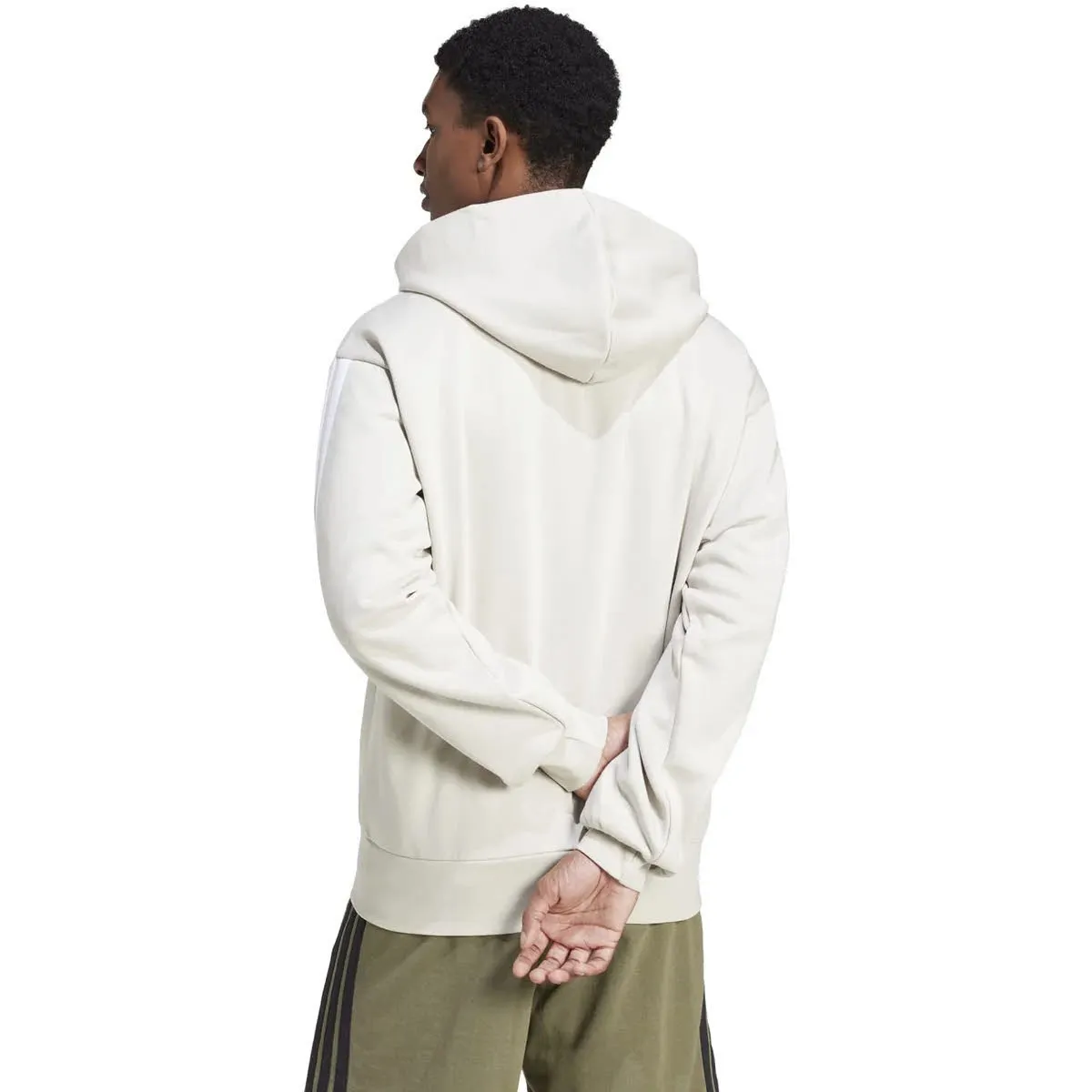 adidas M 3S FL FZ HD Herren Kapuzenjacke beige