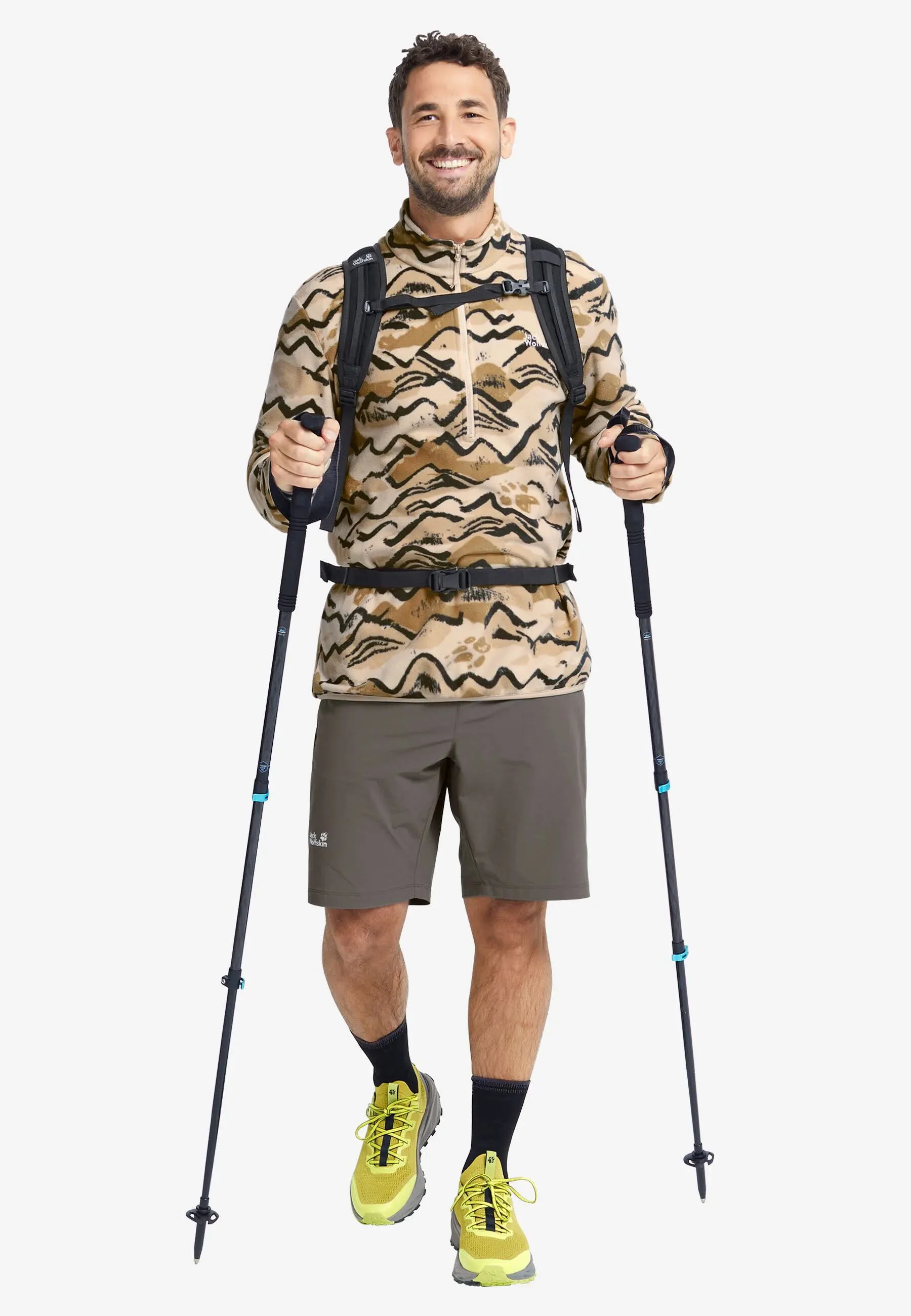 Jack Wolfskin Paw Era 100 Print Hz Herren Fleecepullover braun