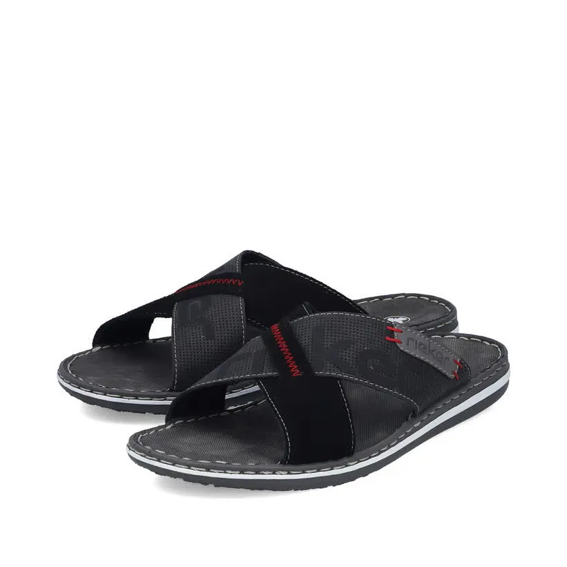 Rieker FSK Herren Sandalen Pantolette schwarz