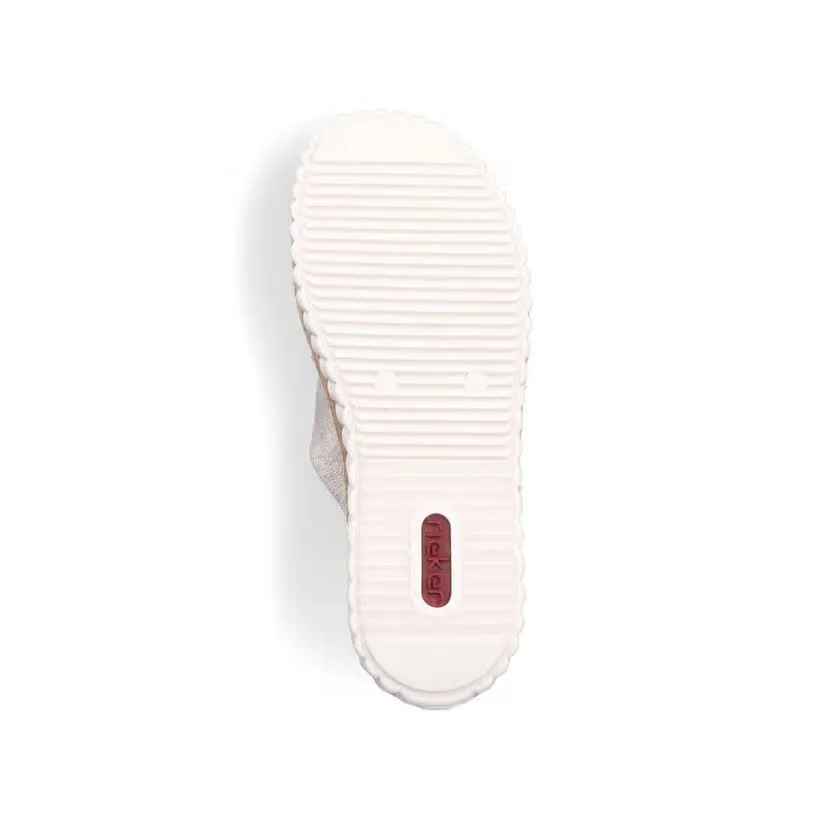 Rieker FSK Damen Sandalen Pantolette Sandale beige