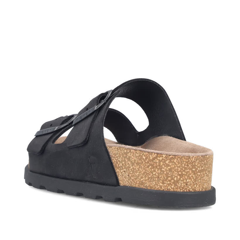 Rieker Damen Sandalen Hausschuhe Pantoletten schwarz