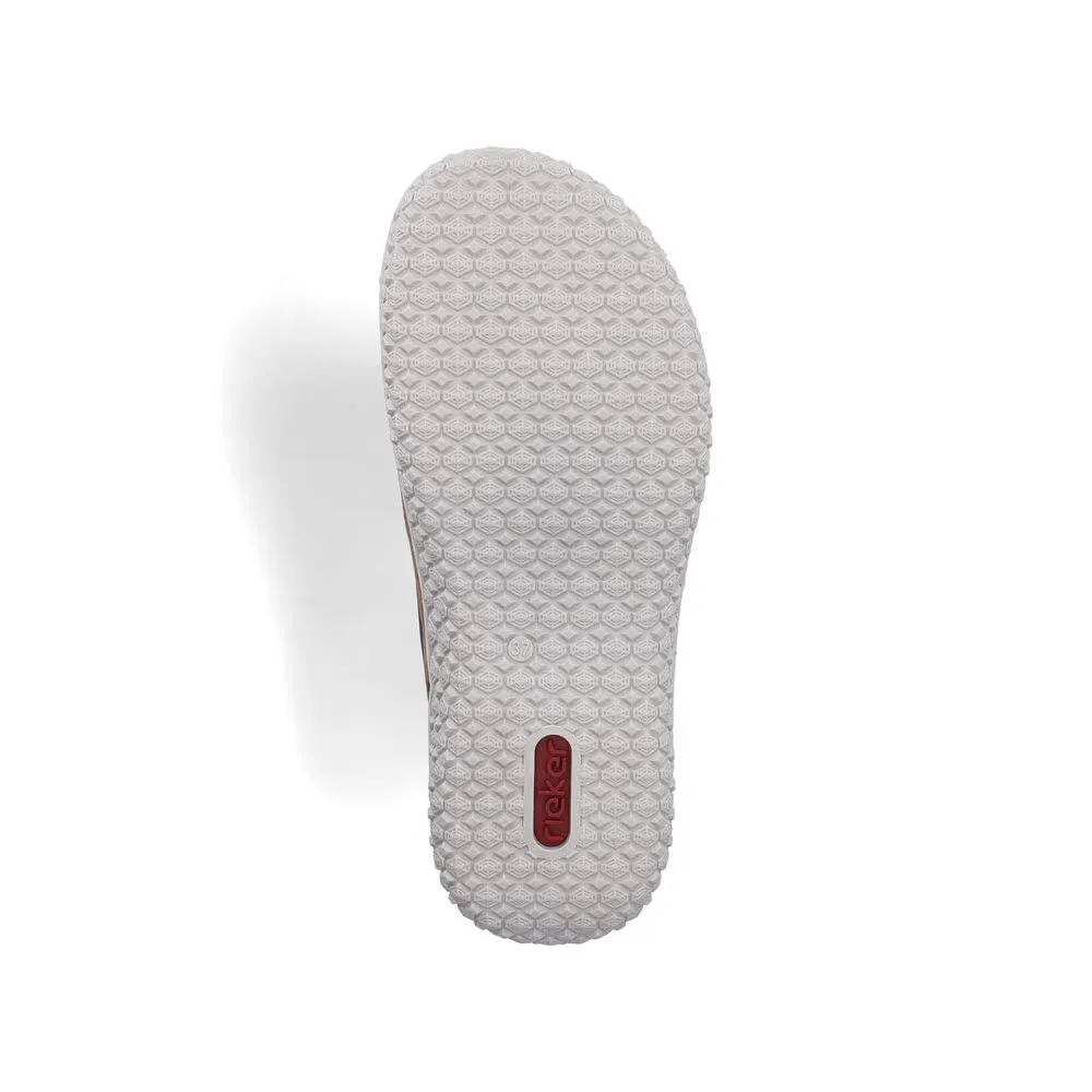 Rieker FSK Damen Pantoletten Hausschuhe Sandalen dunkelblau