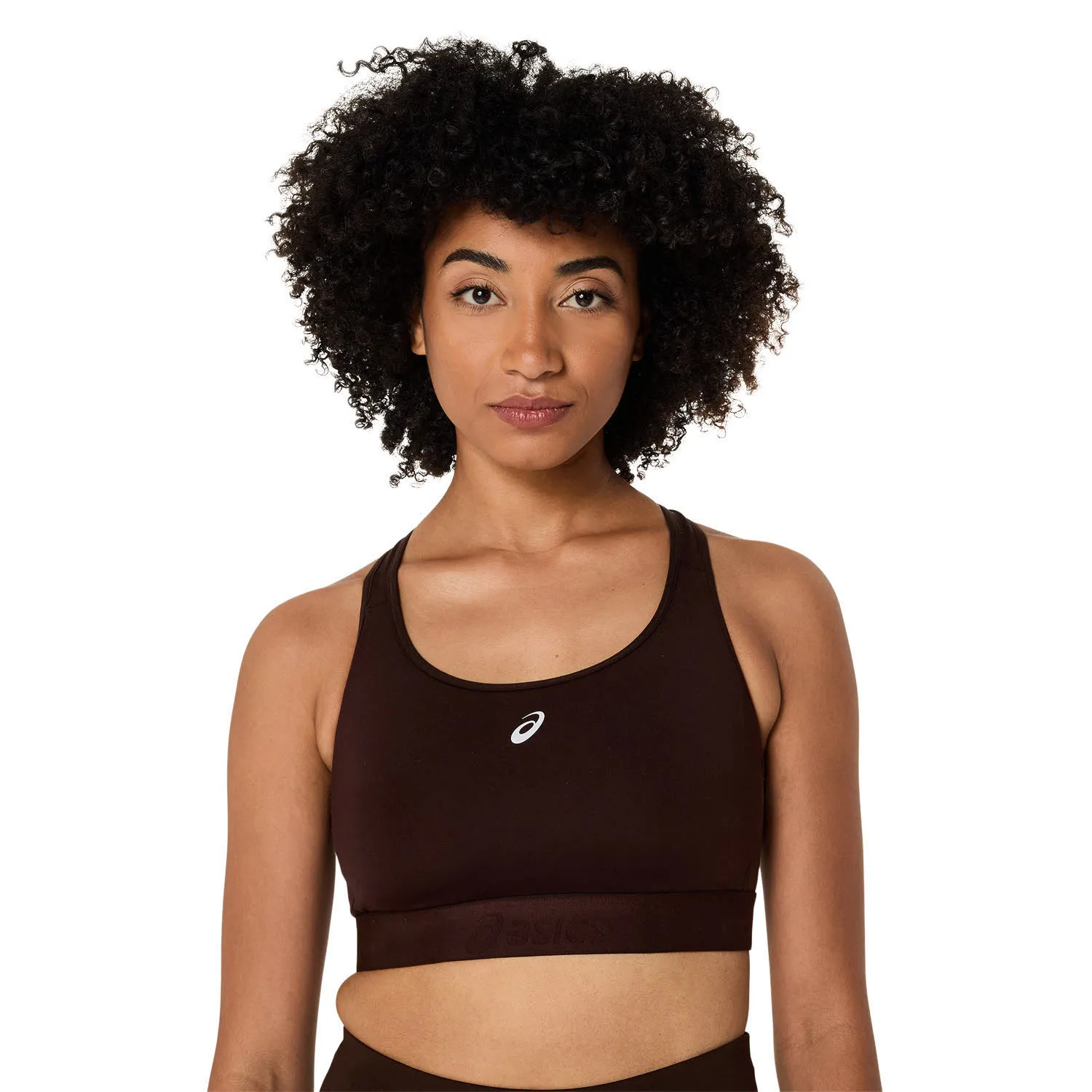 Asics ROAD COMPRESSION BRA Damen Sport-BH Sports-Bra coffee