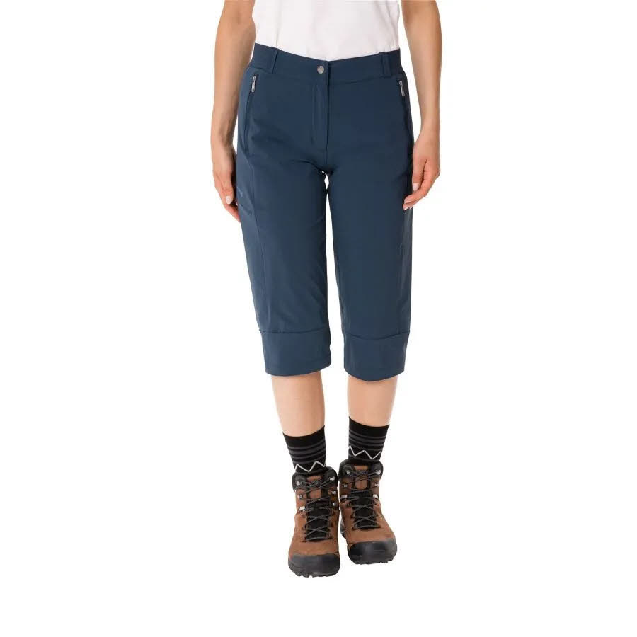 Vaude Farley Stretch Capri Hose III Damen Wanderhose Trekkinghose blau
