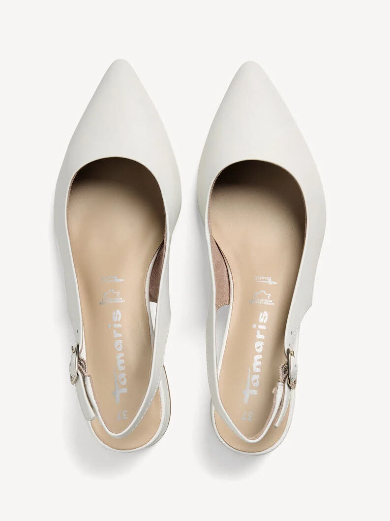 Tamaris Lederslingpumps Damen weiß