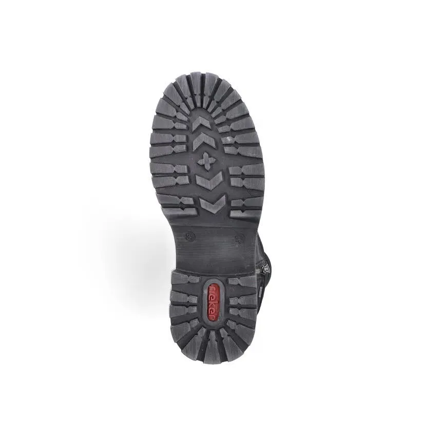 Rieker Hochschaftstiefel Damen Freizeitstiefel Stiefelette gefüttert schwarz