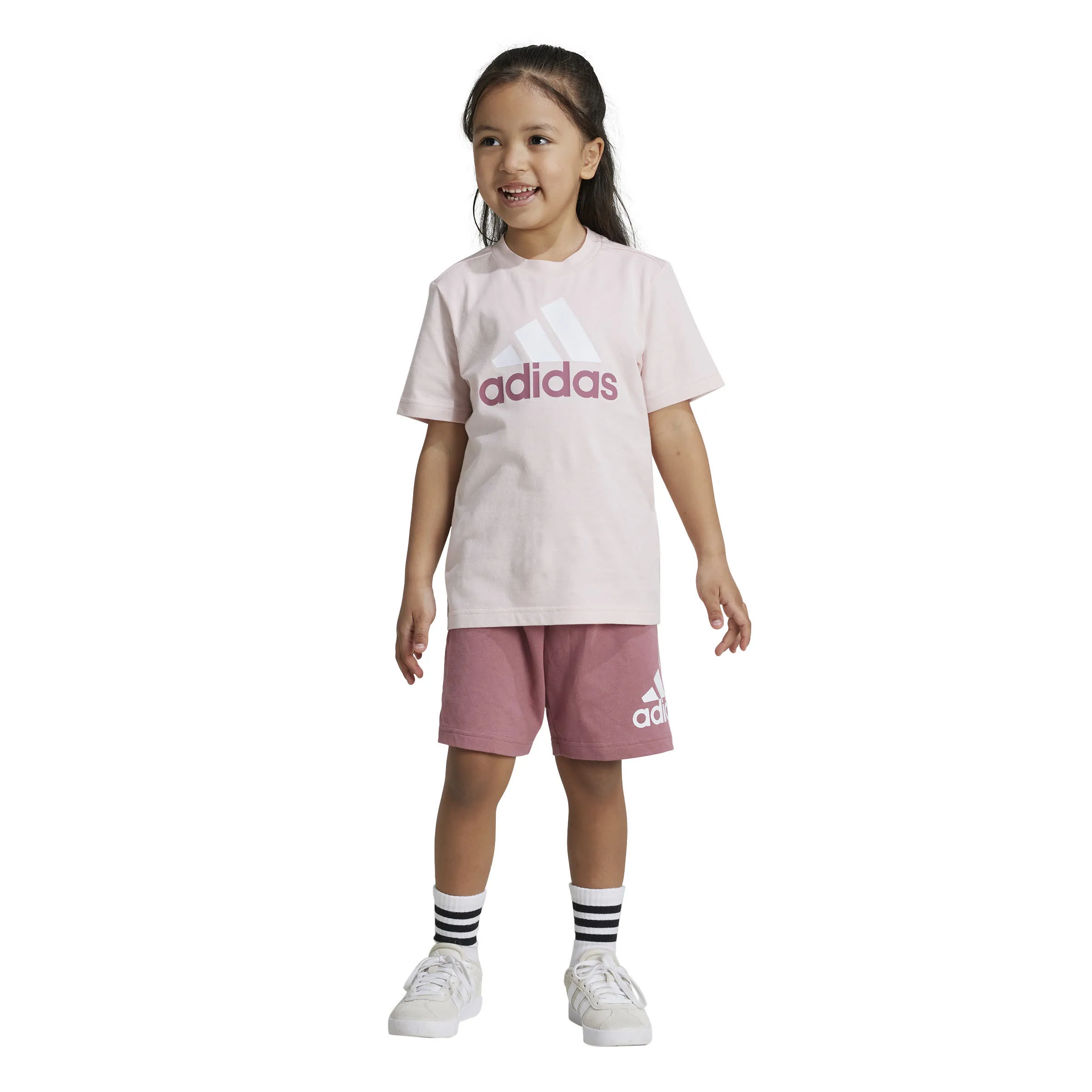 adidas Essentials Logo T-Shirt und Shorts Set Kinder rosarot