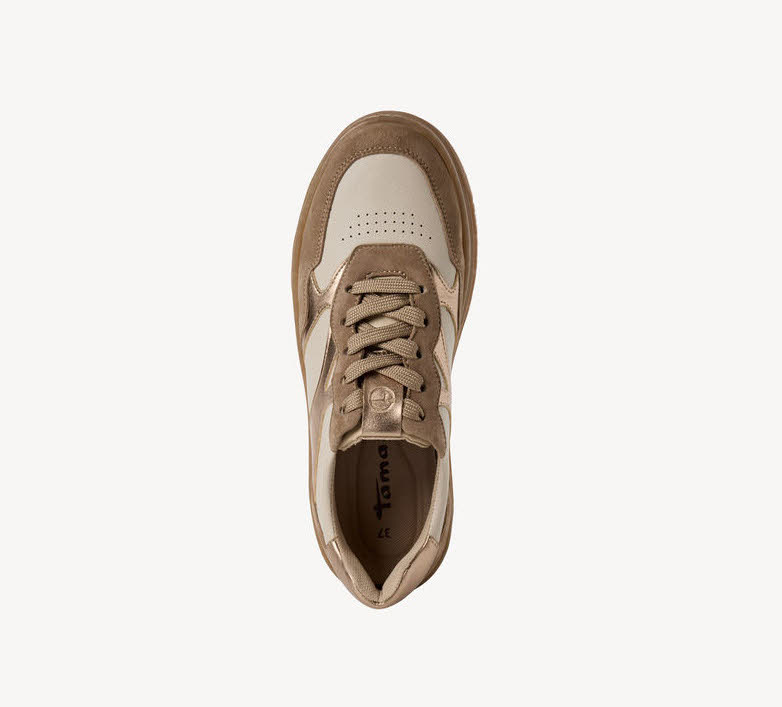 Tamaris Women Lace-up Damen Sneaker braun/gold