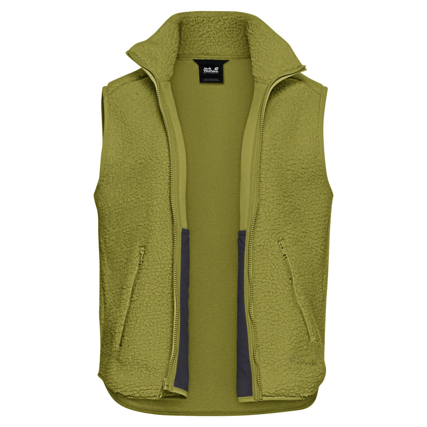 Jack Wolfskin HIGH CURL VEST Fleecejacke Damen khaki green