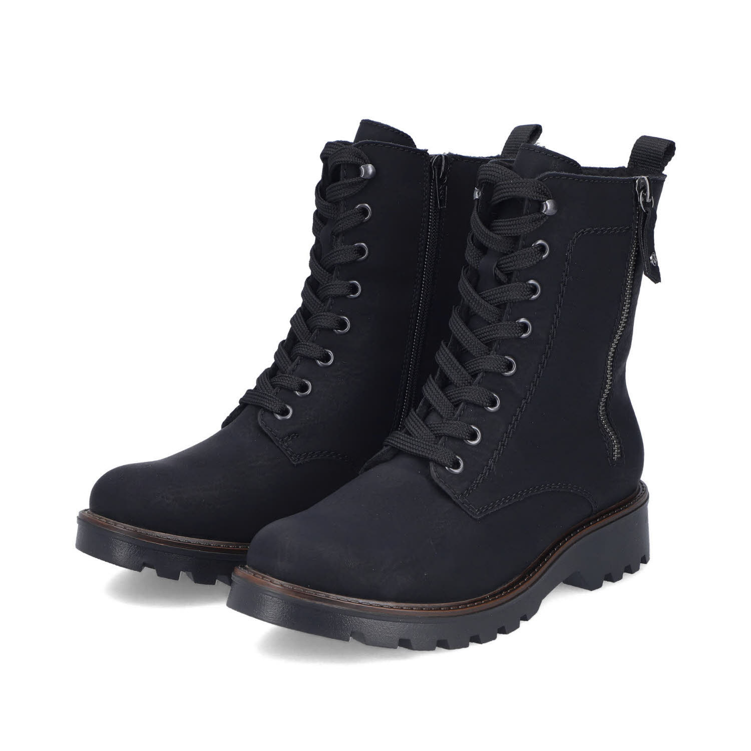 Rieker Biker Boots Damen Winterstiefel Modestiefel schwarz