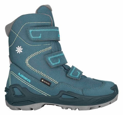 Lowa Milo HI GTX Kinder Winterstiefel Klettverschluss wasserdicht petrol/arktis