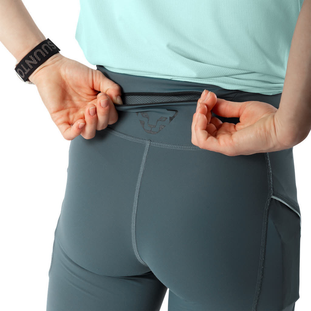 Dynafit Trail Reflective Tights Damen Laufhose Laufleggings grau