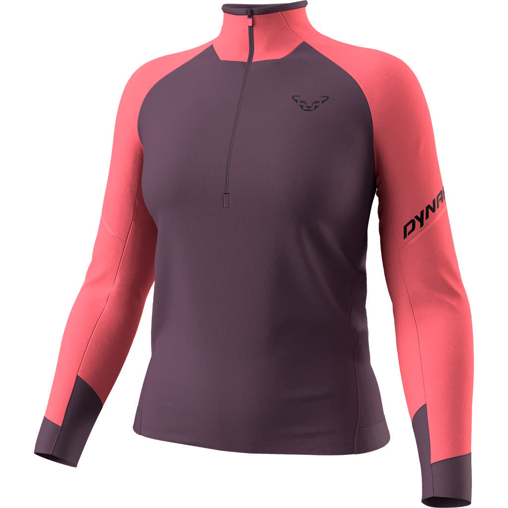 Dynafit Alpine Longsleeve Half Zip Tee Damen Longsleeve Laufshirt rosa