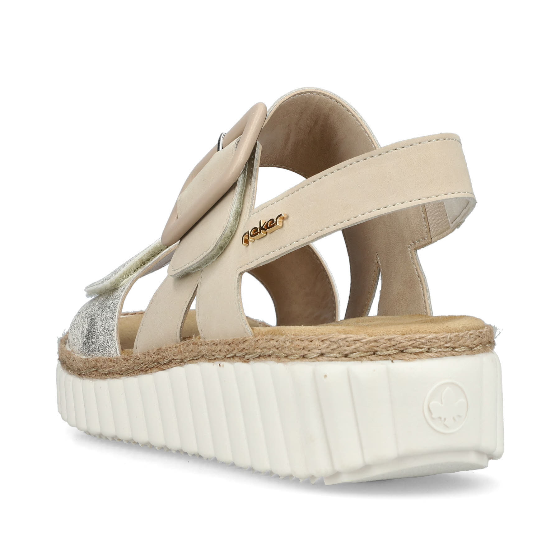 Rieker Damen Sandalen Keilsandaletten Modeschuhe Sommerschuhe hellbeige