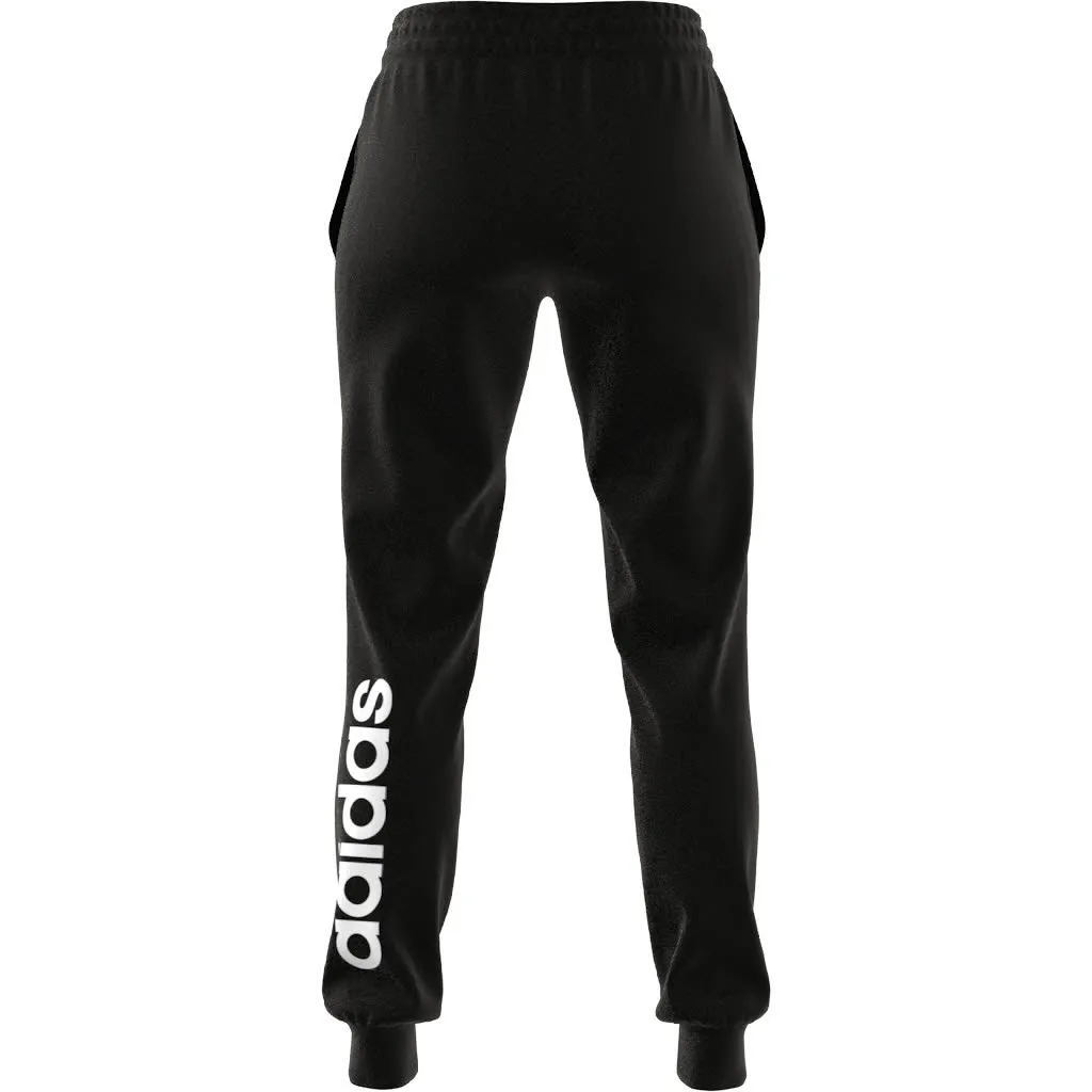 Adidas Essentials Linear French Terry Cuffed Hose Weitenregulierbar Baumwolle Damen Schwarz
