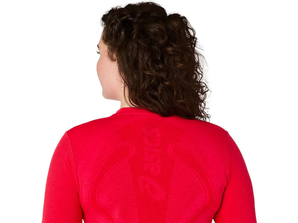 Asics ROAD SEAMLESS LS TOP Damen Laufoberteil Langarmshirt rot
