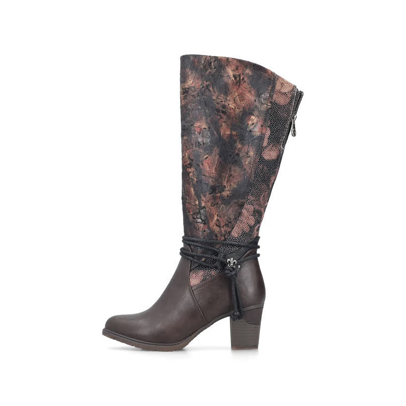 Rieker Damen Stiefel Hochschaftstiefel bisam/schwarz/antique