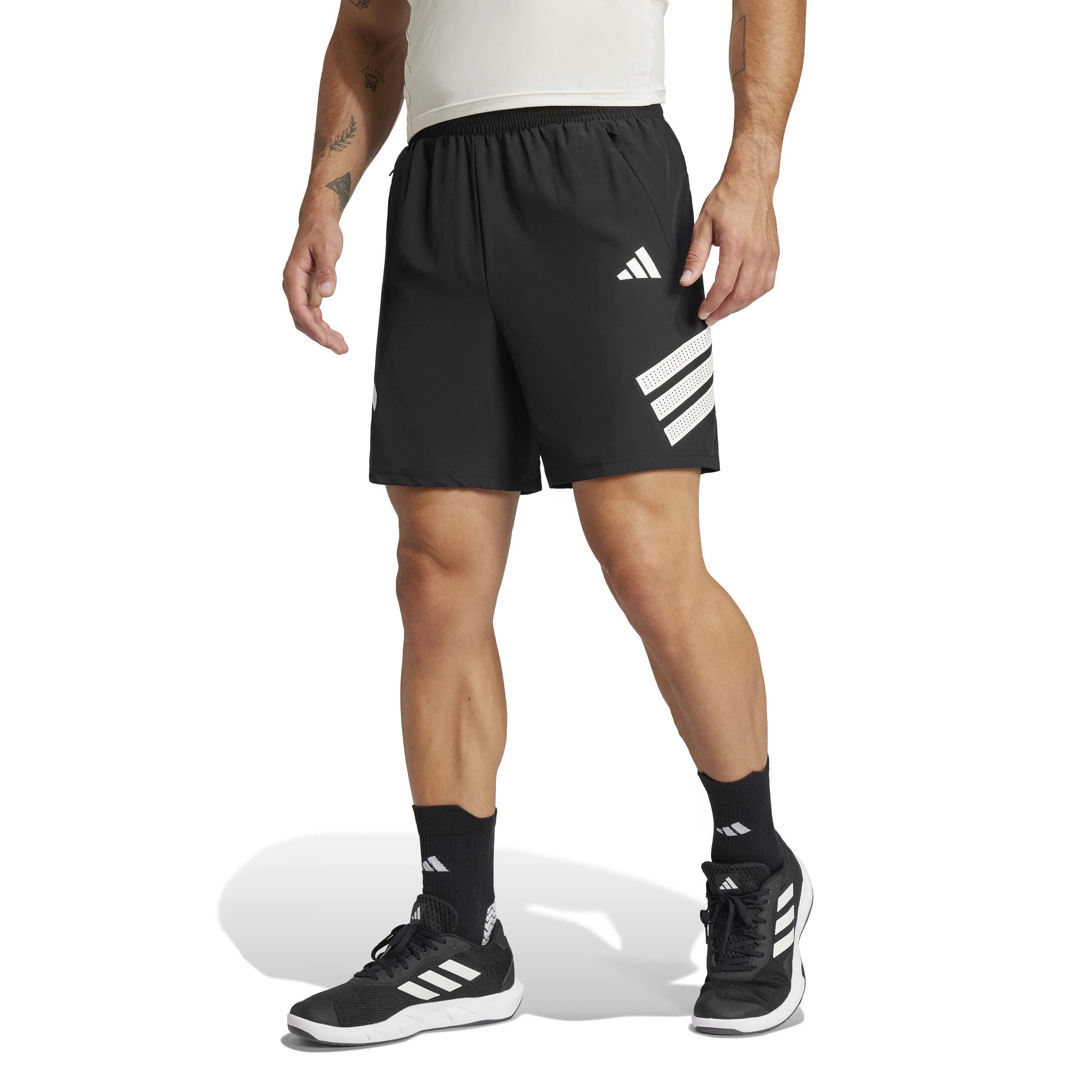 adidas Icon 3-Streifen Shorts Herren Sportshorts schwarz/weiß