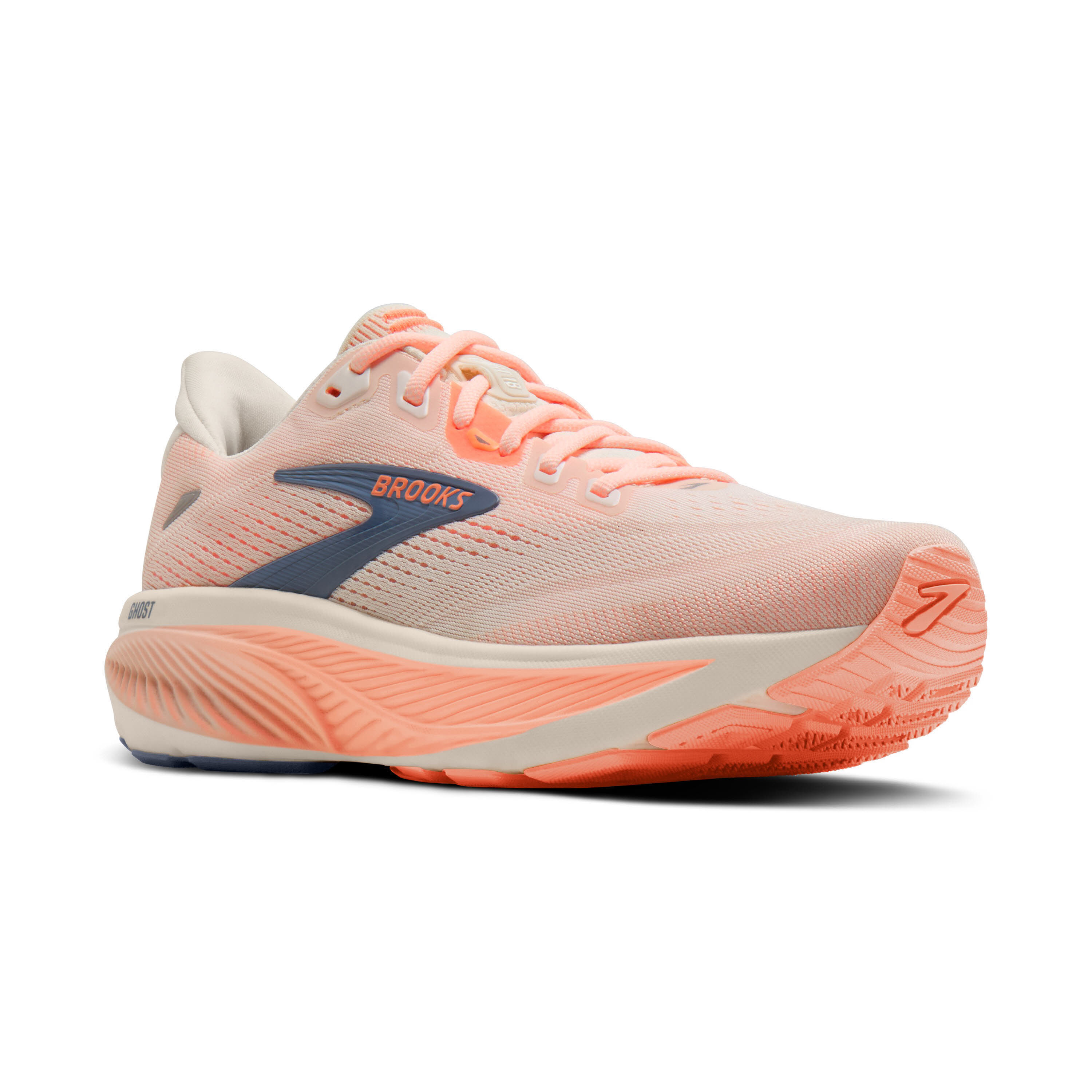 Brooks Ghost 18 Damen Laufschuhe Joggingschuhe star white/cyber peach/grey