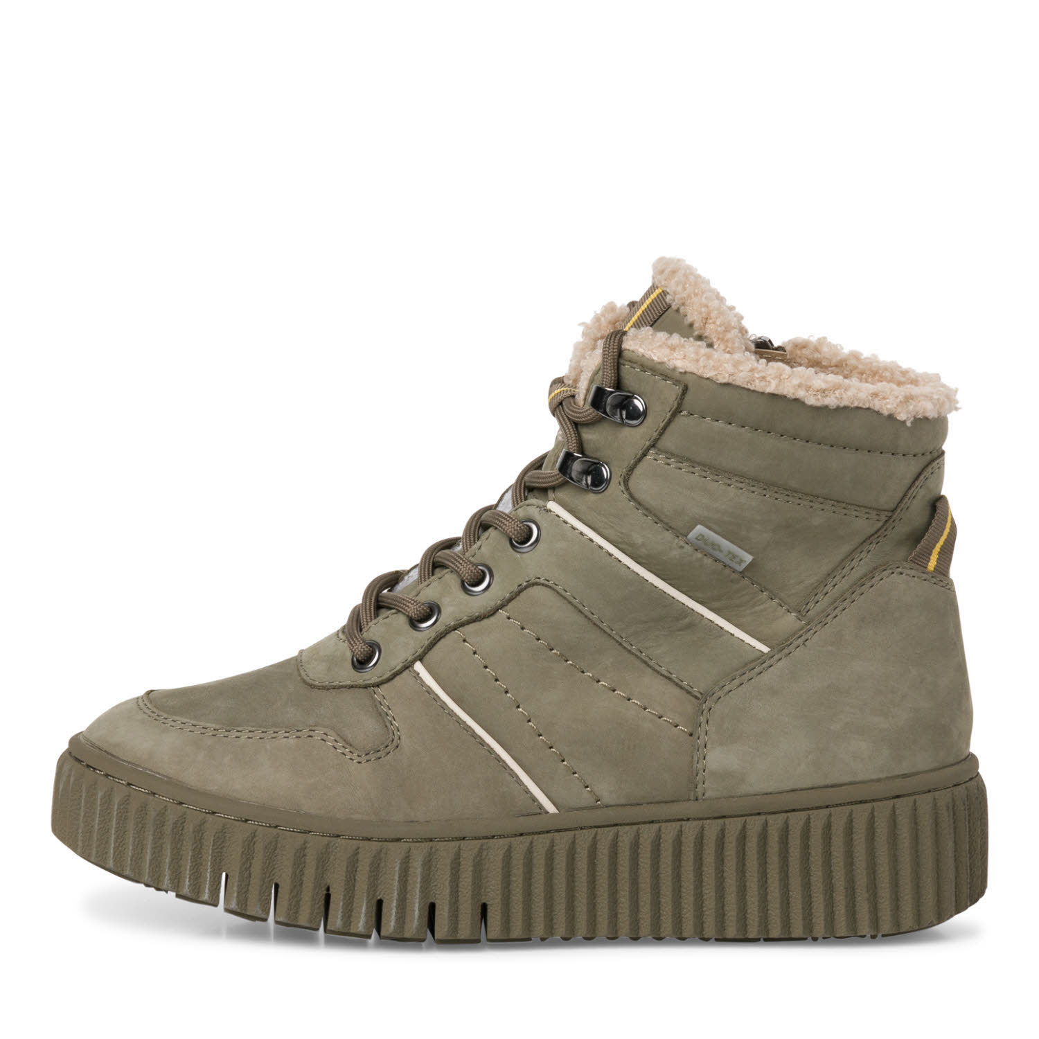 Tamaris Stiefelette gefüttert Schnürer Boots Modeschuhe Damen khaki grün NEU