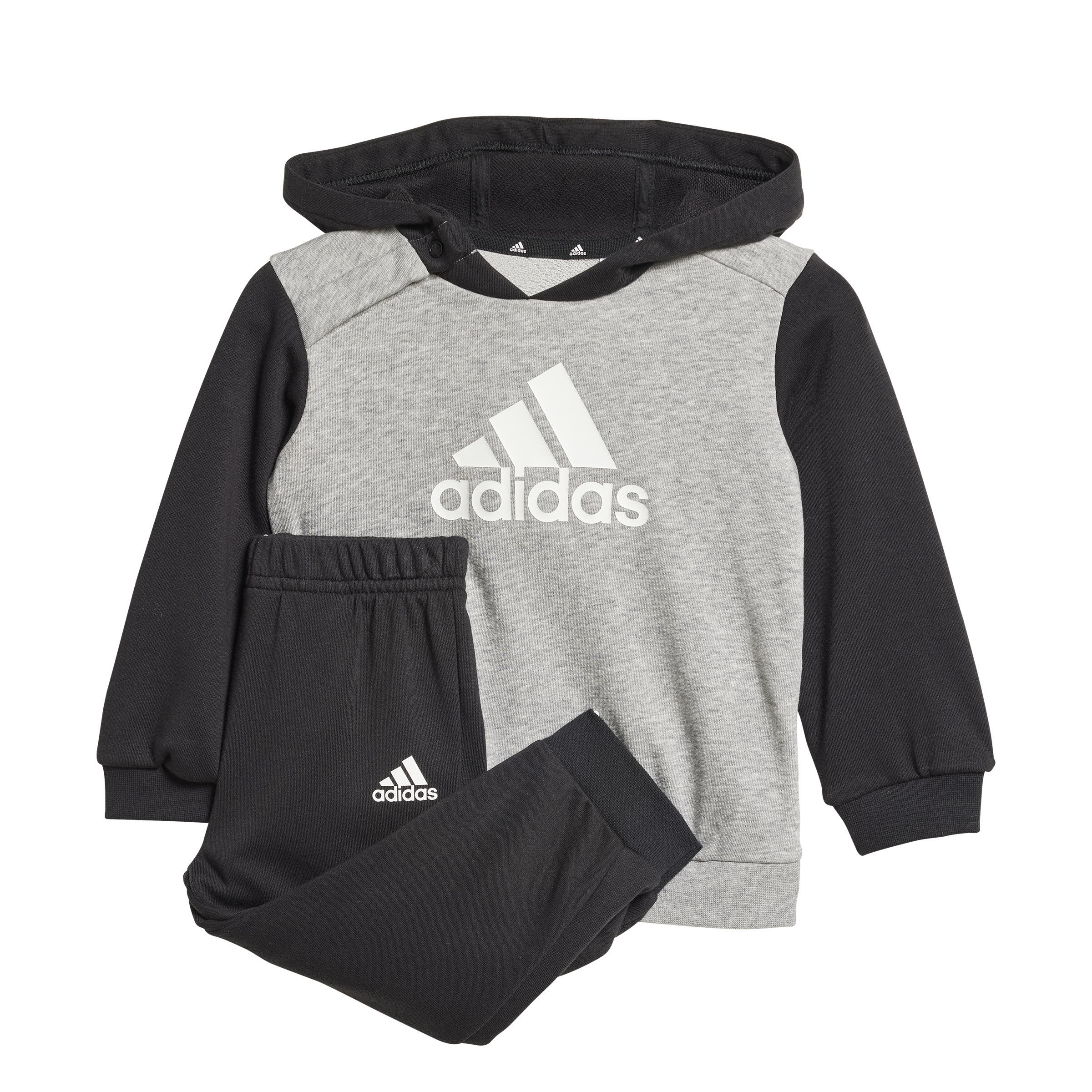 adidas Essentials Colorblock Kids Jogginganzug Kinder schwarz grau