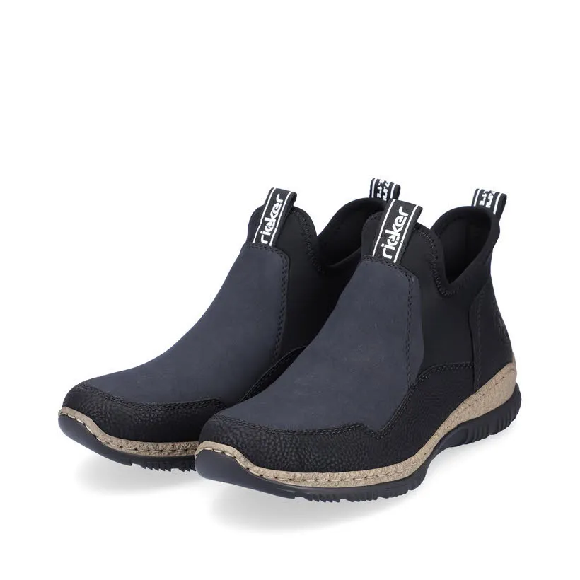 Rieker HWK Damen Stiefel Slipper Chelsea Boots schwarz