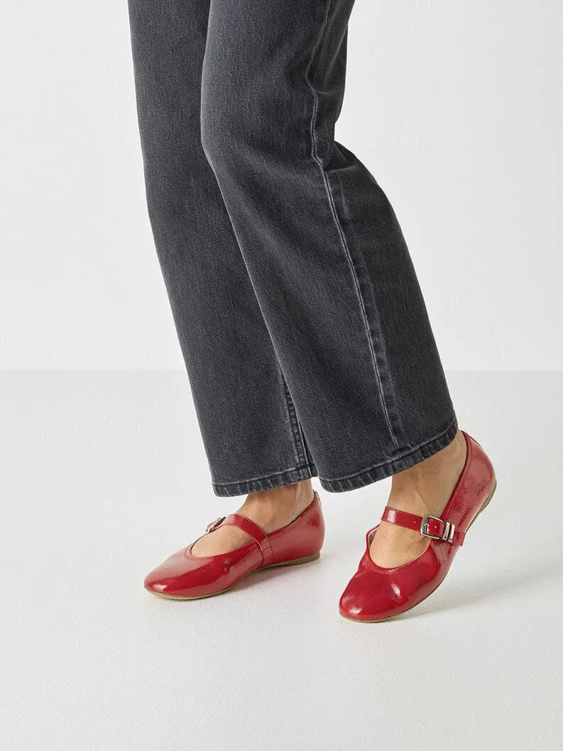 Tamaris Damen Ballerina Riemchenballerina rot