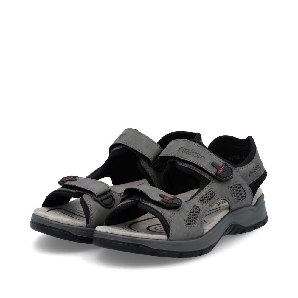 Rieker FSK Herren Sandalen Trekkingsandalen grau