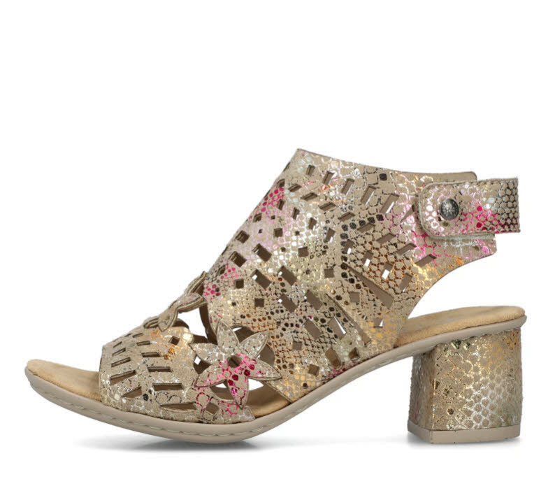 Rieker Damen Sandalen Riemchensandaletten multicolor beige