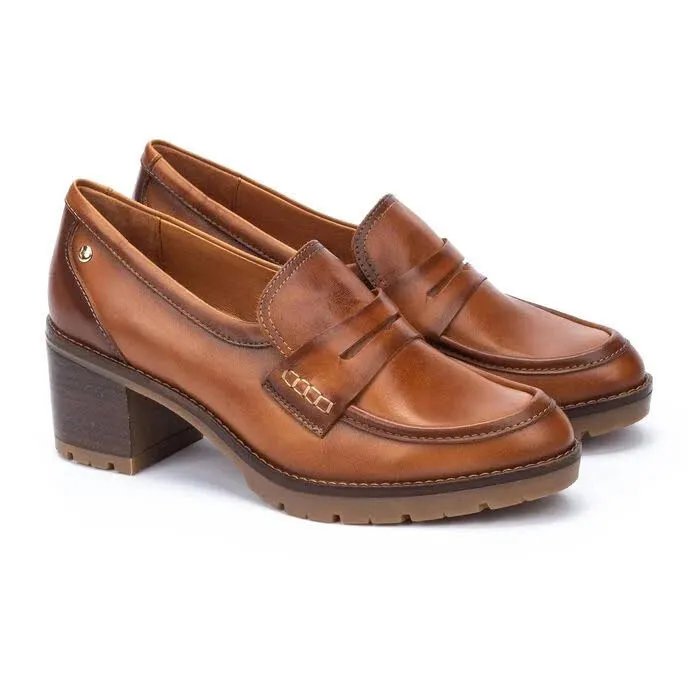Pikkolinos LLanes Mokassin mit mittelhohem Absatz Damenschuh braun