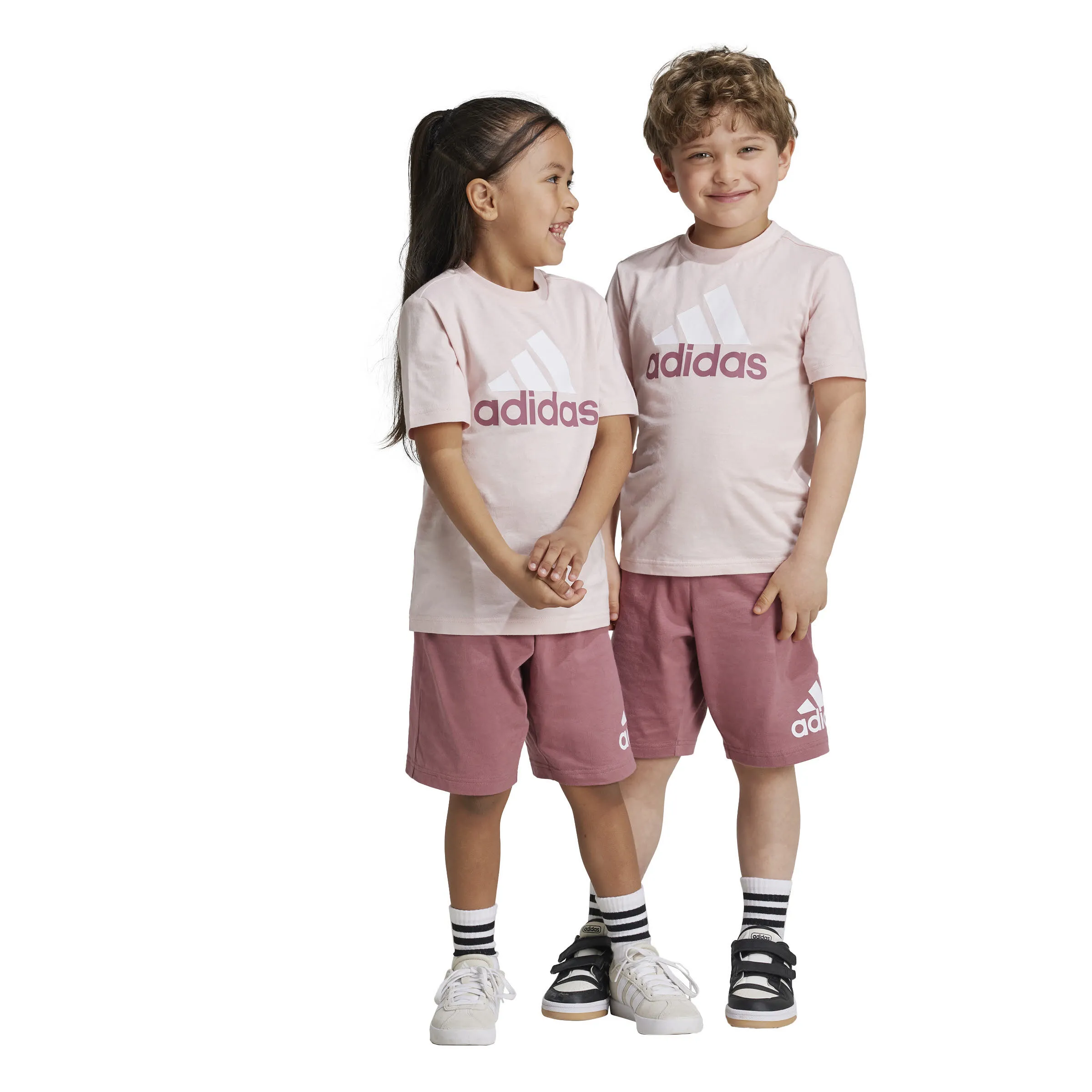 adidas Essentials Logo T-Shirt und Shorts Set Kinder rosarot
