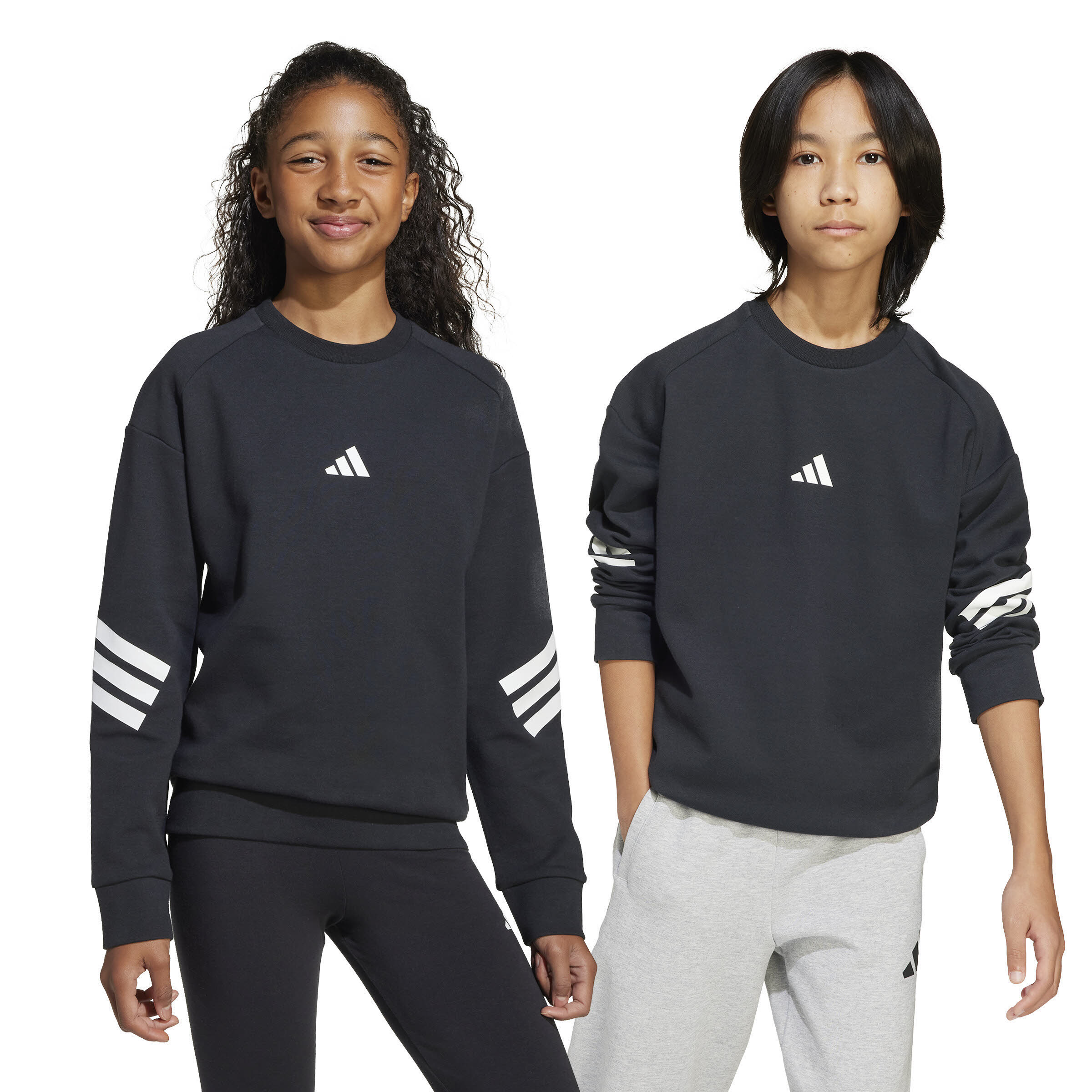adidas Future Icons 3-Streifen Sweatshirt Kinder schwarz/weiß