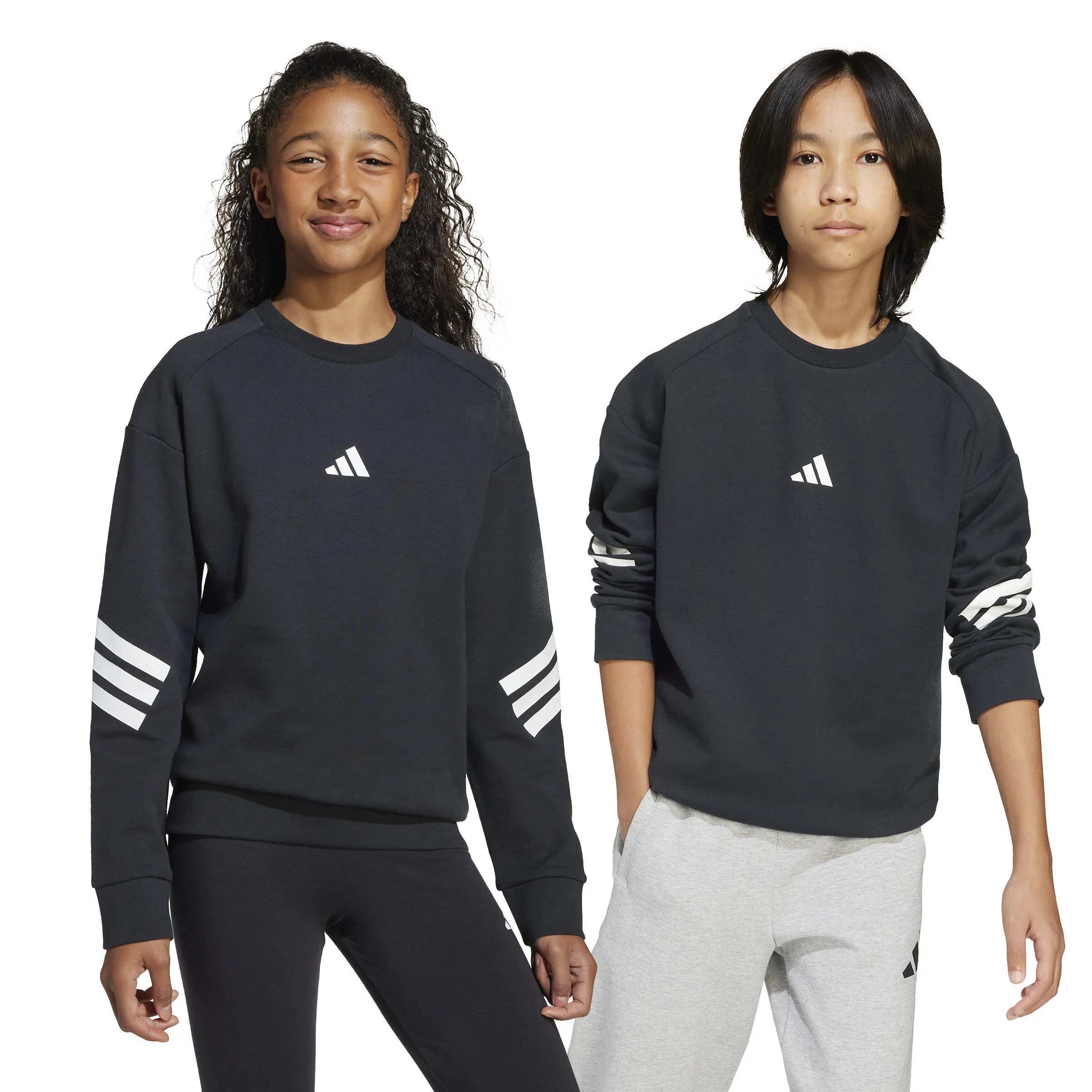 adidas Future Icons 3-Streifen Sweatshirt Kinder schwarz/weiß