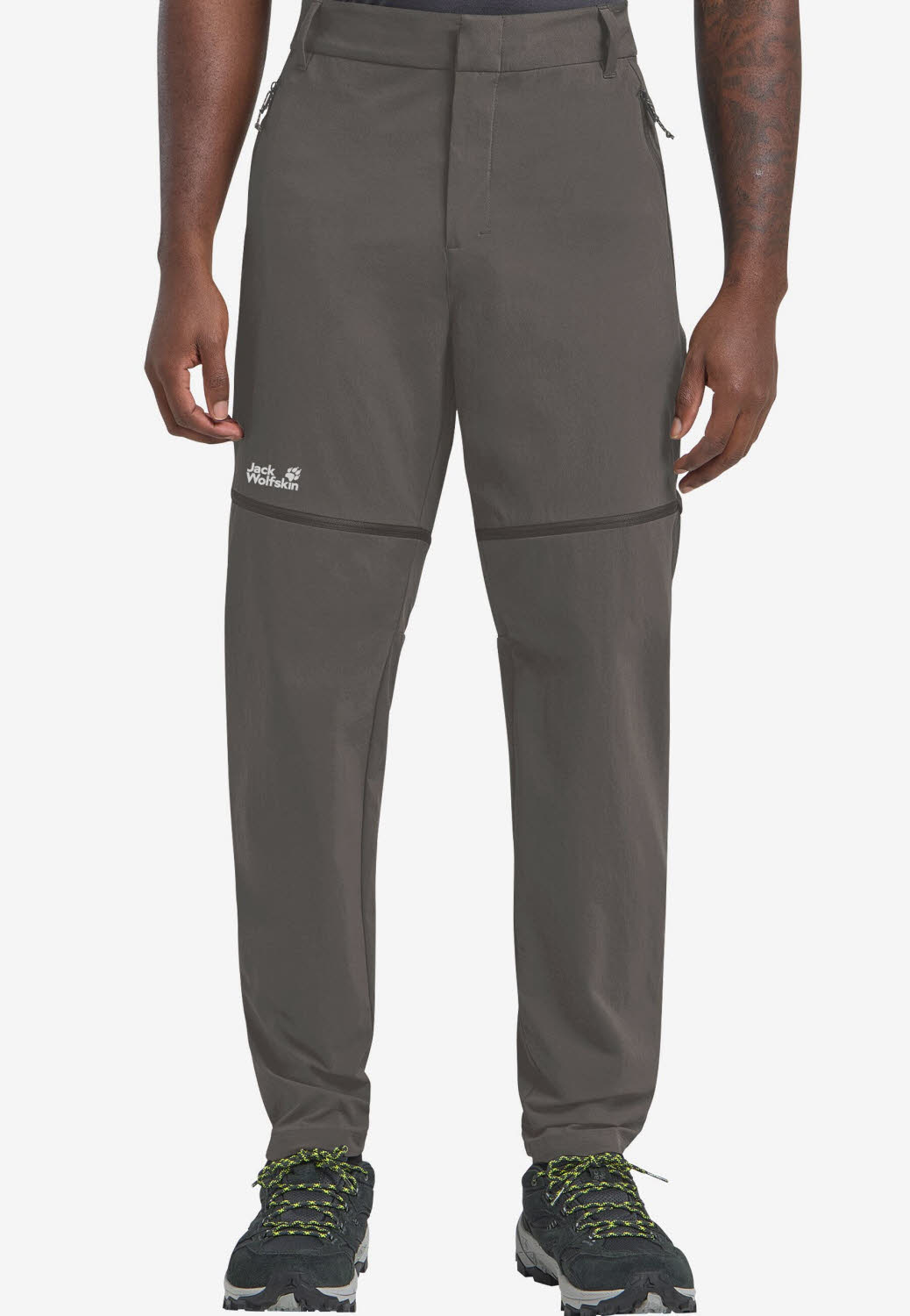 Jack Wolfskin Hikeout Zip Away Pants Herren Wanderhose Trekkinghose flint