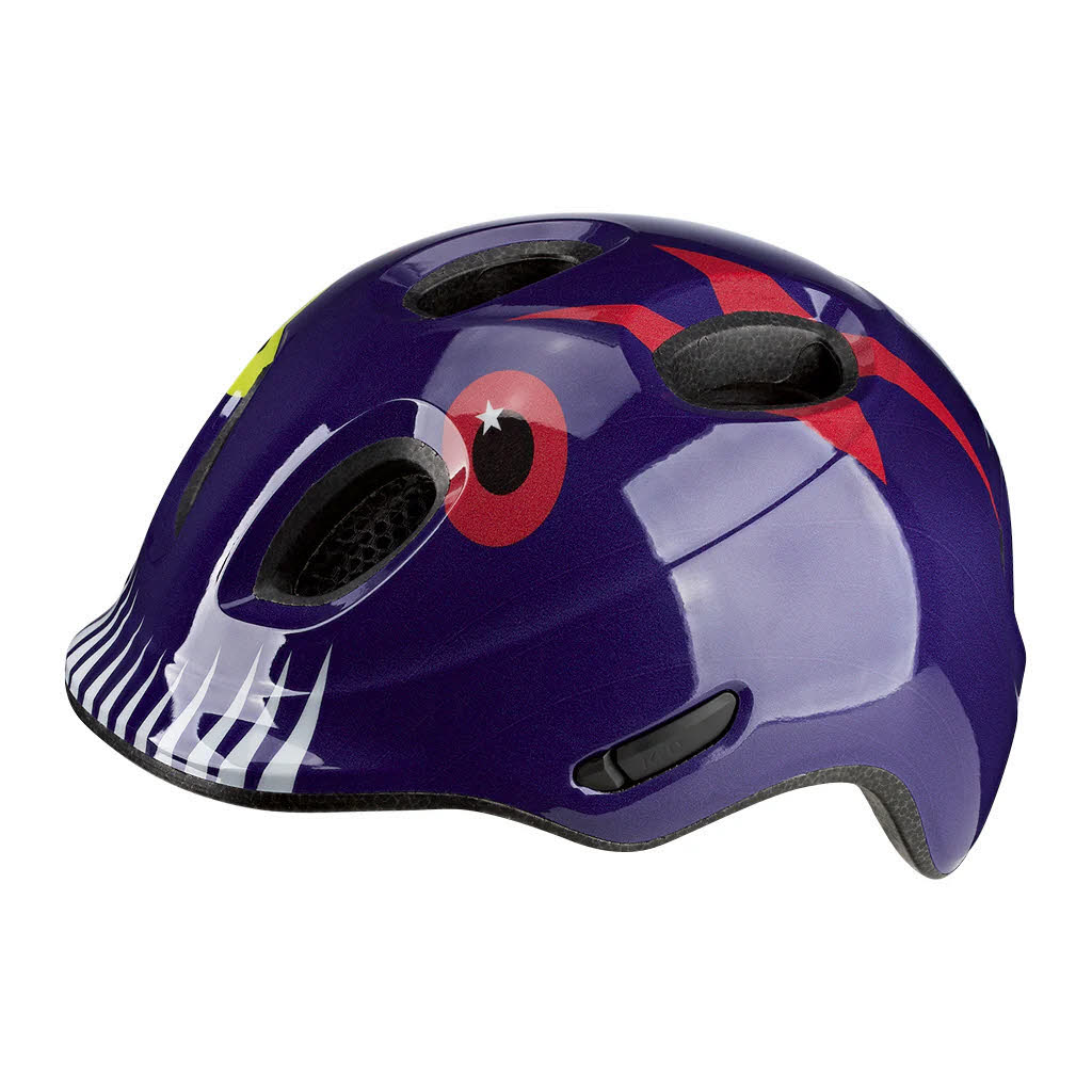 KED MEGGY SPARK Kinder Radhelm Fahrradhelm monster mood purple blue glossy
