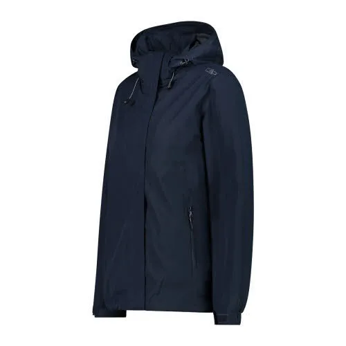 CMP Jacket Zip Hood Regenjacke mit abnehmbarer Kapuze Kapuzenjacke Outdoor Damen blau