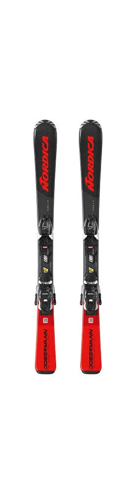 Nordica Team J R Fdt (100-140) + F4.5 FDT Kinder Ski Allmountain 24/24 schwarz/rot