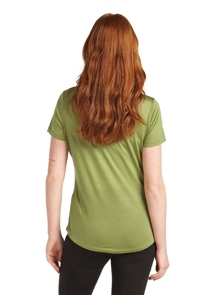 Icebreaker Merinomix 125 Cool-Lite™ Sphere Kurzarm T-Shirt Across the Peaks Damen grün