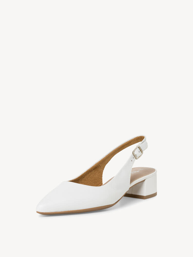 Tamaris Lederslingpumps Damen weiß