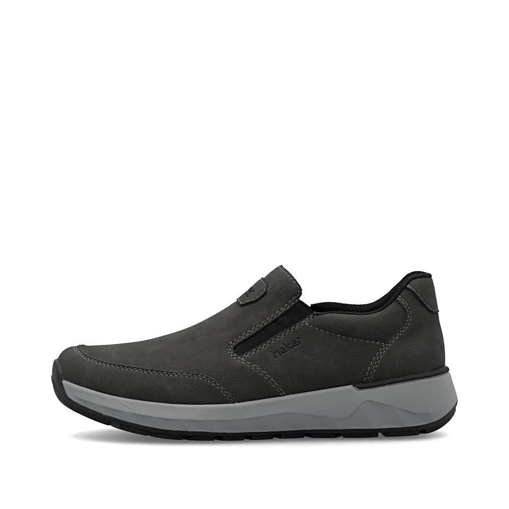 Rieker HWK Herren Halbschuhe Slipper grau