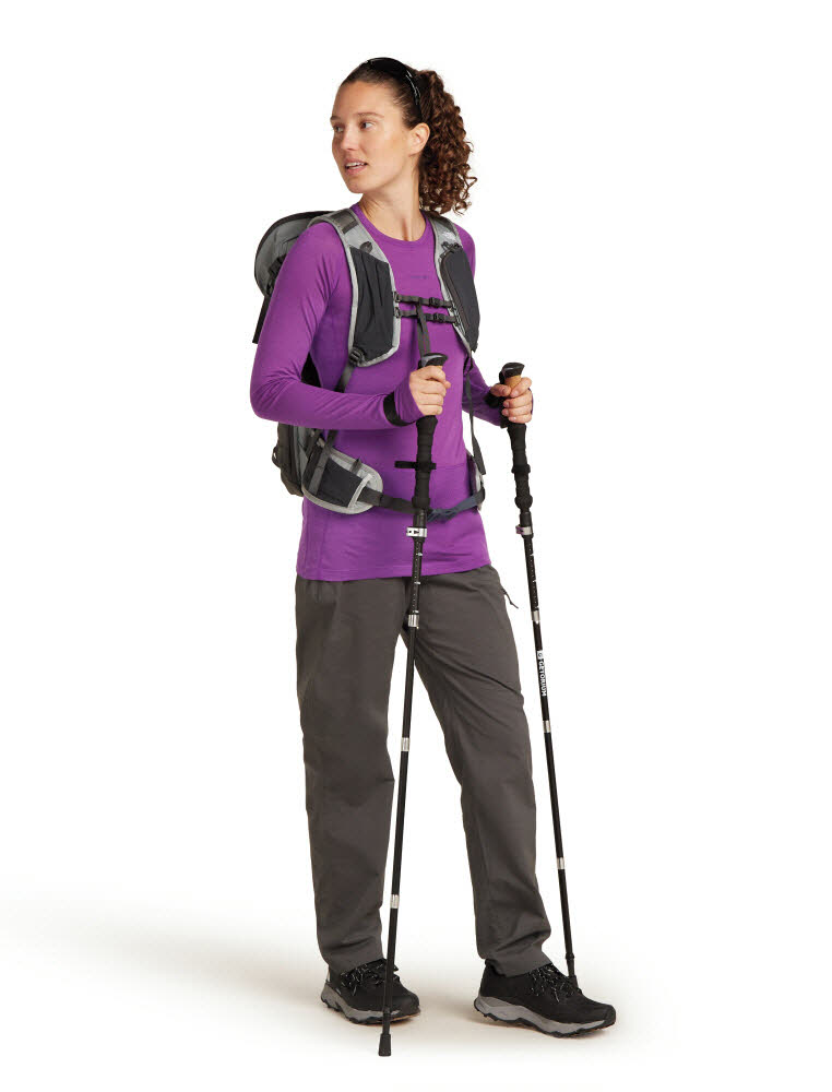 Icebreaker Merinomix 125 ZoneKnit™ Thermo-Langarmshirt Rundhalsausschnitt Damen lila