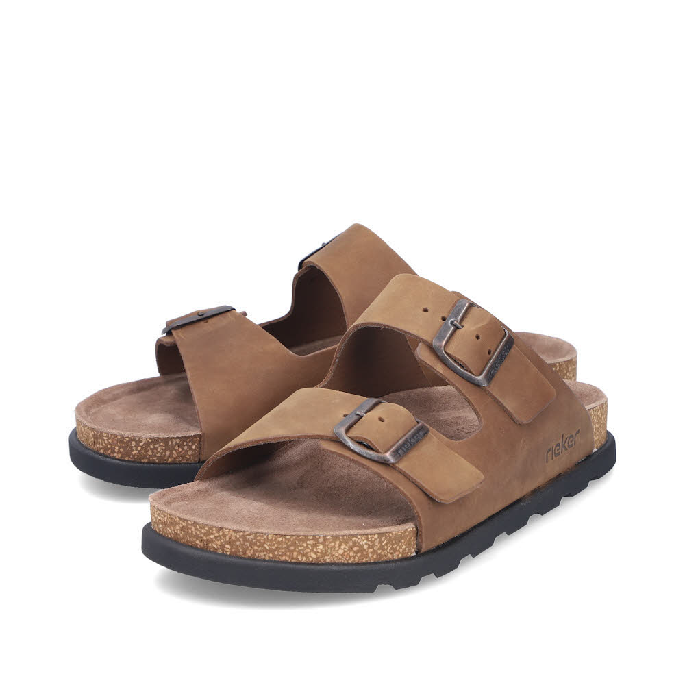 Rieker FSK Herren Sandalen Hausschuhe Pantoletten braun